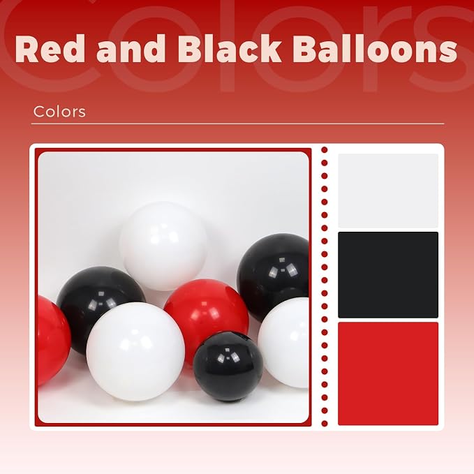 60pcs Red and Black Balloons - Image 4