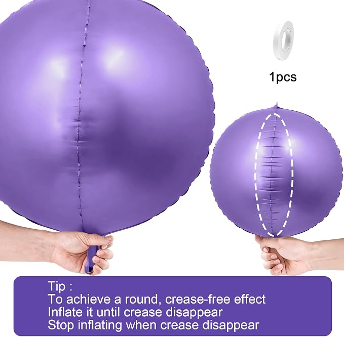 12Pcs Light Purple Round Foil Balloons, Metallic Purple Foil Balloon - Image 7