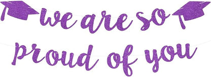 2026 Graduation Decorations Pre-Strung Blingbling We Are So Proud of You Banner by Unknown
