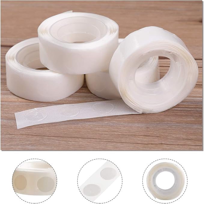 gegemaoyi 3000pcs Glue Point Clear Balloon Glue Removable Adhesive Dots Double - Image 3