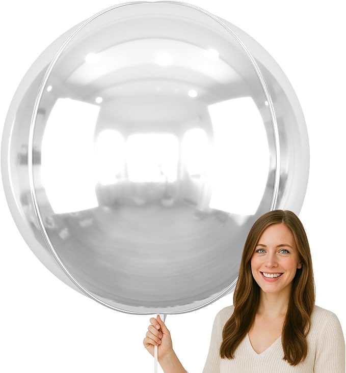 50 Inch Giant Silver Round Foil Balloons by vibzox