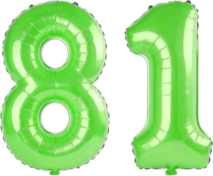 40 Inch Number 81 Balloons for 81st Birthday Party Decorations, 0-100 Fruit by FOBELEC