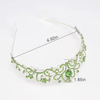 Didder Silver Tiaras and Crowns for Women - Elegant Green Crystal Princess Crowns for Girls - Bridal, Wedding, Prom, Birthday Party
