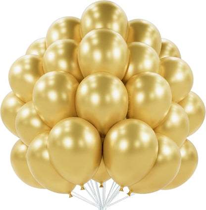 PartyWoo Metallic Gold Balloons 50pcs Chrome Gold Color 12 Inch | Balloons by PartyWoo