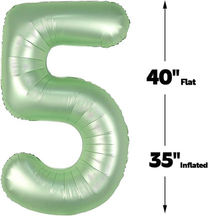 Oliver Green Number 5 Balloon 40 inch, Birthday Party Balloons Decorations | - Image 3