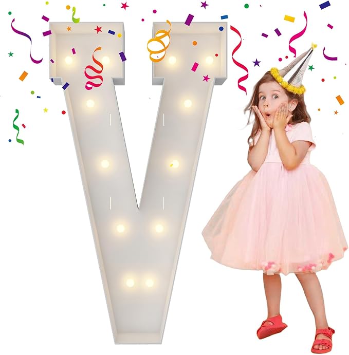 4FT Marquee Light Up Letters, Large Marquee Letters, Mosaic Balloon Frame Big by MerryMosaics