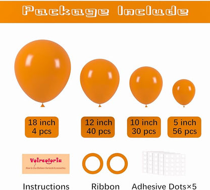 Voircoloria 130pcs Burnt Orange Balloons Garland Arch Kit, 18 12 10 5 Inch | - Image 2