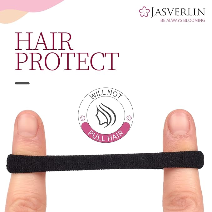 White Cotton Fabric Hair Ties, Soft Seamless Ponytail Scrunchies Elastic Bands for Women’s Braided Curly Thin Thick Hair No Damage Crease 1.5 Inch 100 pcs