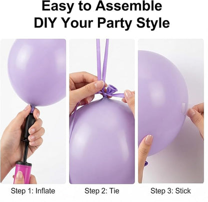 50pcs 12 Inch Pastel Purple Latex Balloons | Macaron Light Lavender Lilac Latex - Image 3