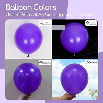 Awenztech 122pcs Dark Purple Balloons, 18 12 10 5 inch Purple Balloons - Image 3
