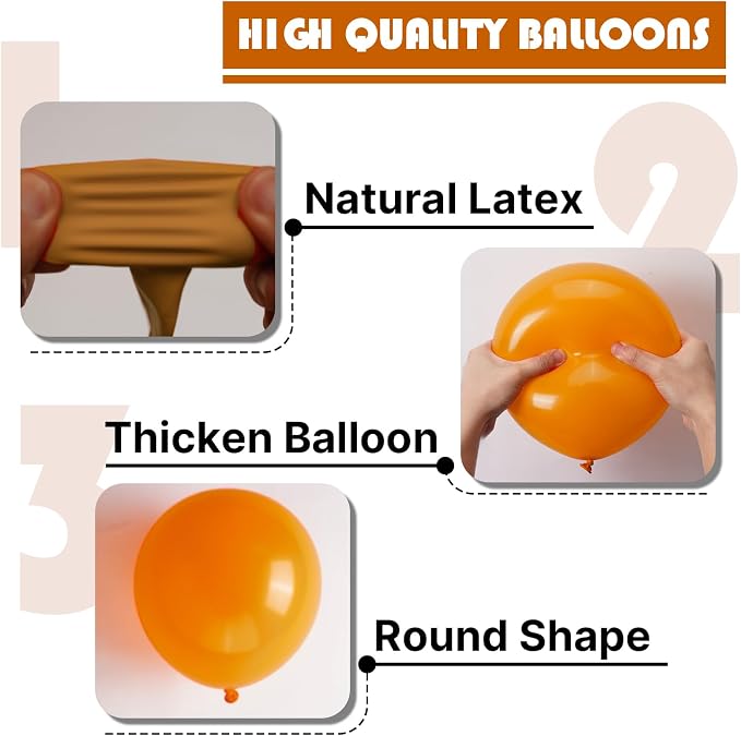 PartyWoo Burnt Orange Balloons 100pcs 12 Inch Terracotta Rust Fall Color Autumn - Image 8
