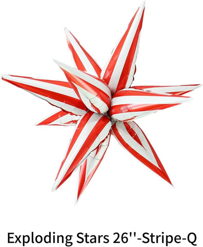 Red White Star Burst Balloons Circus Balloons Carnival Themed Party Decorations - Image 5
