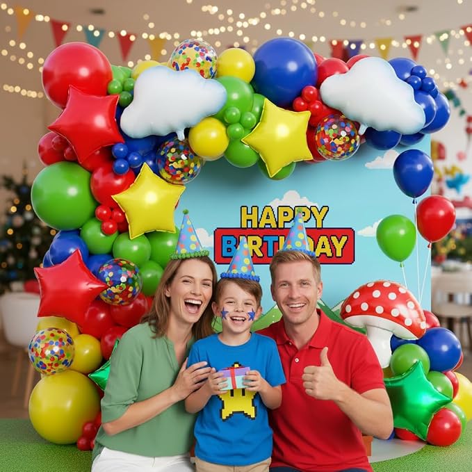 Red Blue Green Yellow Balloon Arch Garland Kit 172pcs - Image 5