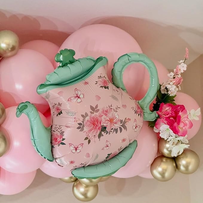 Teapot Balloon 4 Pieces Pink Green Teapot Balloons - Image 9