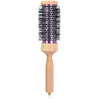 SUNBIRD Round Brush for Blow Drying - Wood Handle Professional Blowout Brush with Aluminium Ceramic Ionic Thermal Barrel for Smooth Hair, Volume & Heat Wave Curly Styling (Outer Diameter2.4Inch)