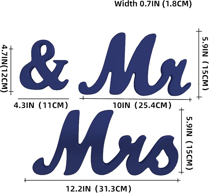VIOPVERY Wooden Mr & Mrs Wedding Sign - Image 2