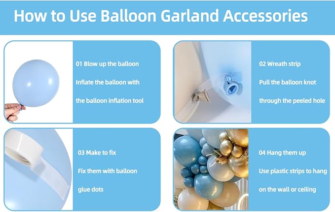 Dusty Blue Balloon Arch Kit - Image 6
