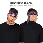 Men Women Sports Sweatband, Multi Style Elastic Head Ribbon for Sports Fitness Spa, Fashion Trippy Purple Blue Mushrooms Headwear Head Accessories