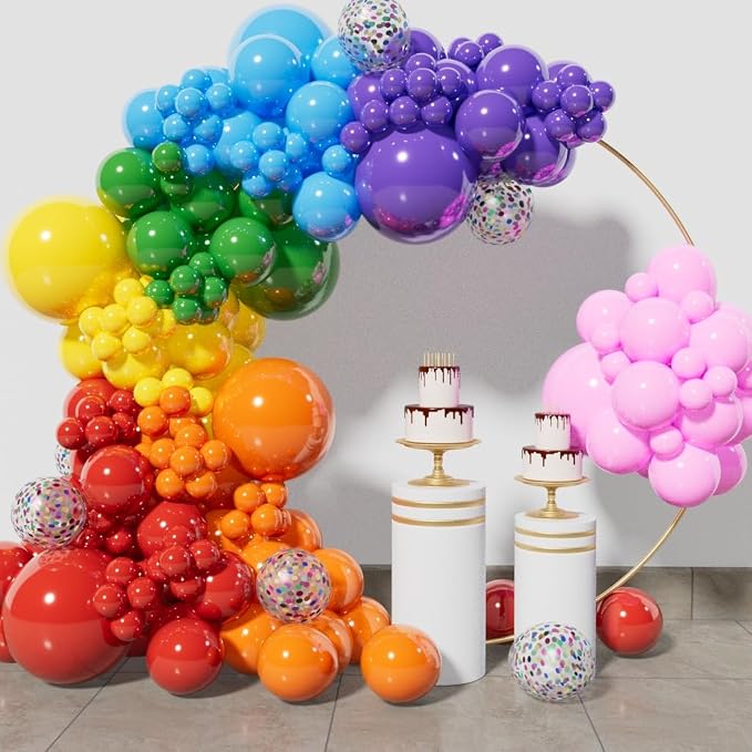 162 Pcs Rainbow Garland Balloon Kit mixed size 18 10 5 Inch Rainbow arch - Image 2