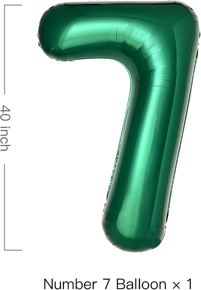 Dark Green Number 7 Balloons Large Emerald Green Number Balloons 40 Inch Jungle - Image 2