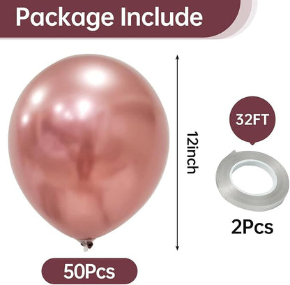 10 Inch Metallic Rose Gold Balloons - Image 2