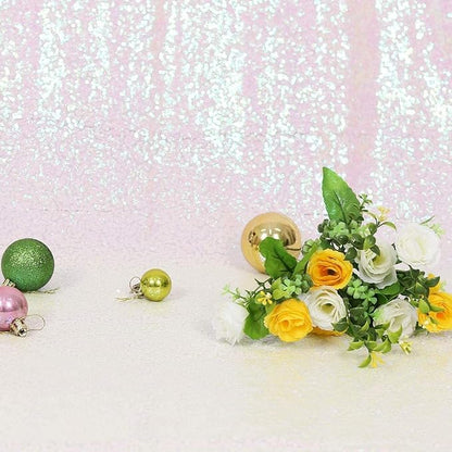 Eternal Beauty White Iridescent 3mm Sequin Backdrop 8x10 Ft - Image 7