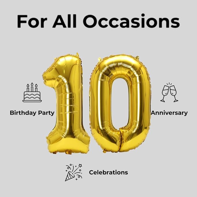 Number 10 Balloon Foil Mylar Balloons - Image 6