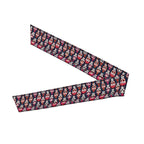 Men's Women Lovely Sports Sweat Band Hair Decor for Sports Workout Spa, Long Boho Style Day Dead Floral Rose Sugar Skull Head Ribbon Headwear