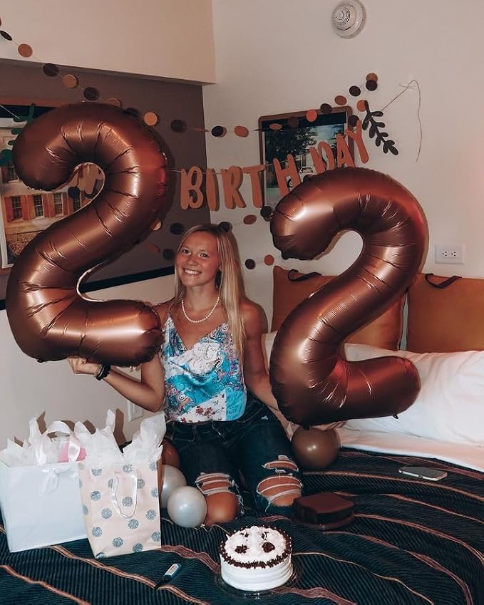 Coffee Brown Number 5 Balloon 40 Inch - Image 7