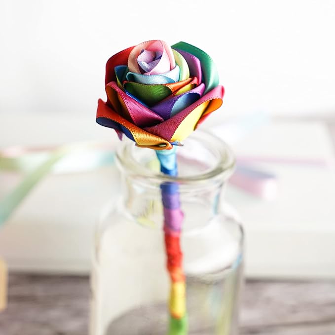Satin Ribbon 1 inch Rainbow Ribbon Rainbow Satin Ribbons Neon Color Ribbons - Image 4