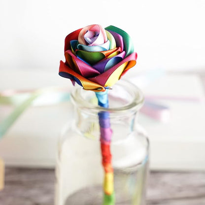 Satin Ribbon 1 inch Rainbow Ribbon Rainbow Satin Ribbons Neon Color Ribbons - Image 4