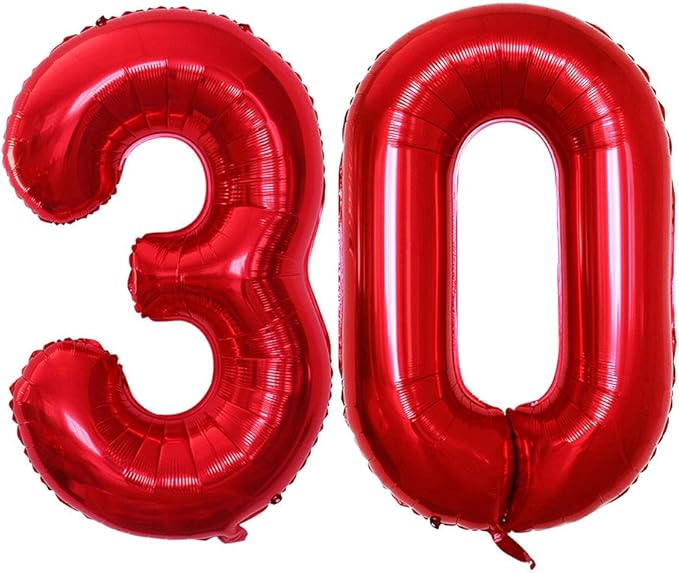 Number 30 Balloons for 30th Birthday Party Decorations, 42 Inch Jumbo Foil by GOER