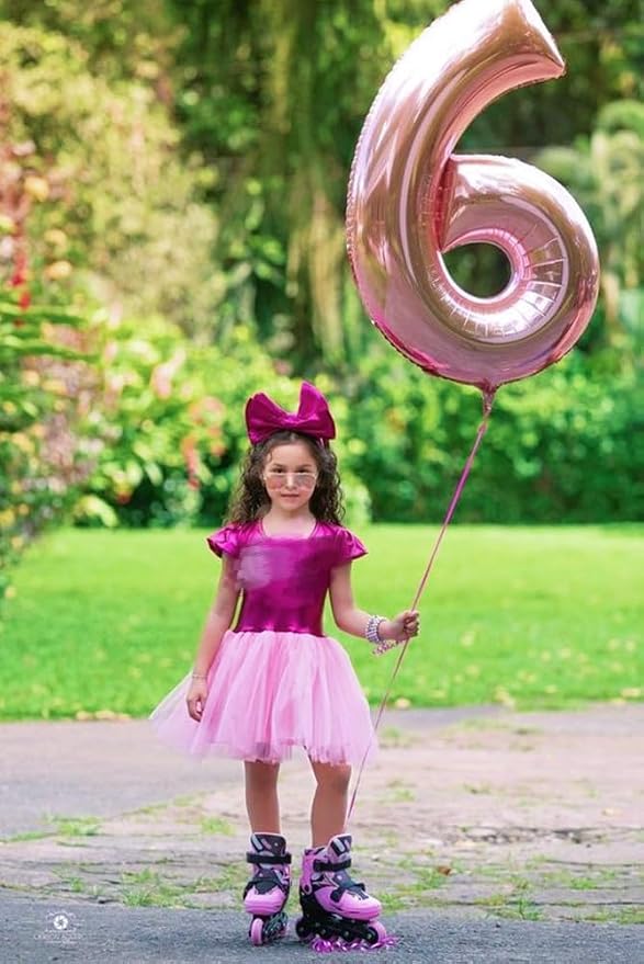 Number Balloons 6 Balloon Pearl Pink - Image 4