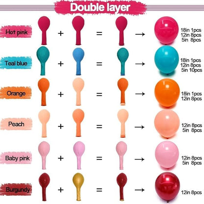 Hot Pink Blue Orange Balloon Garland - Image 3