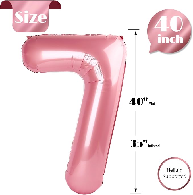 Pastel Pink 7 Balloon - Image 5