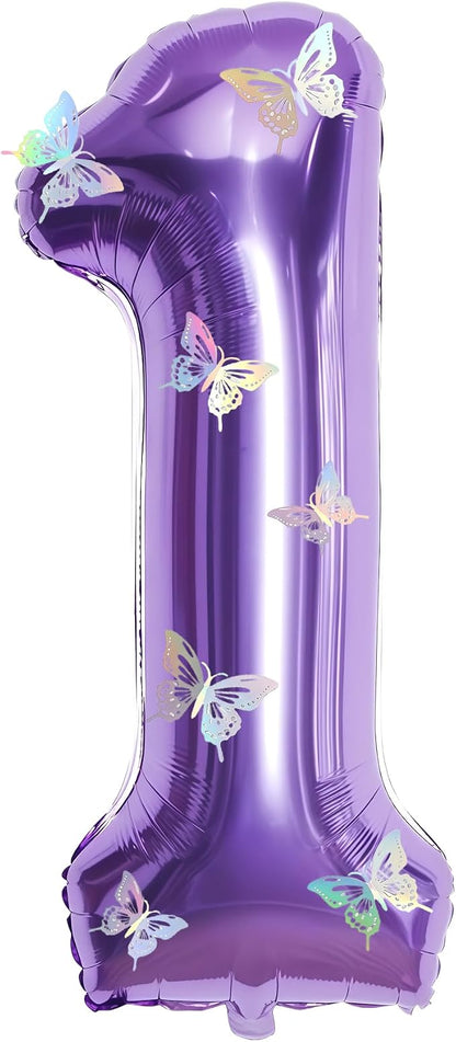 40 Inch Purple Number 1 Balloon by GLASNES