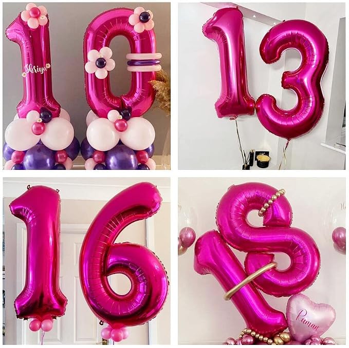 Hot Pink 14 Balloon Numbers, 40 Inch 14th or 41st Birthday Balloon Foil Mylar - Image 6
