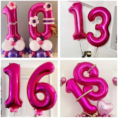 Hot Pink 12 Balloon Numbers, 40 Inch 12 or 21 Birthday Balloon Foil Mylar - Image 6