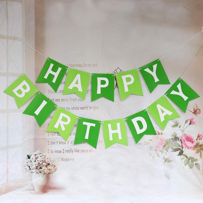 Green Happy Birthday Banner - Image 7