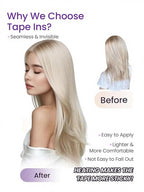 LaaVoo Tape in Hair Extensions Ombre Brown to Light Brown Tape ins Human Hair Extensions Ombre Tape in Extensions Real Human Hair Seamless Skin Weft 14 Inch 20pcs 50g