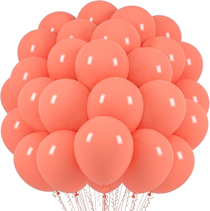 Voircoloria 66pcs Coral Red Pastel Red Latex Party Balloons, 12inch | by Voircoloria
