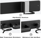 hicorfe Hair Dryer Holder 3 in 1 Hair Tool Organizer,Blow Dryer Holder Wall Mounted,Bathroom Bedroom Hair Care Styling for Flat Iron,Curling Iron,Hair Straightener （Black）