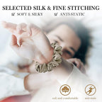 Mulberry Silk Hair Ties, Frizz Prevention and No Damage, Sleep and Night Accessories for Women (Apricot) - 3 Pack