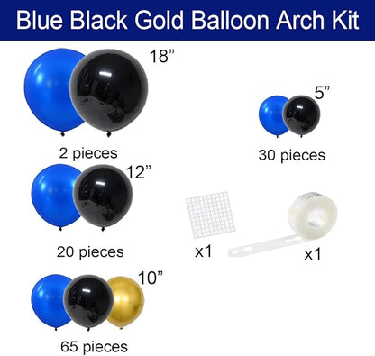 Blue Black Gold Balloon Garland Arch Kit - Image 6