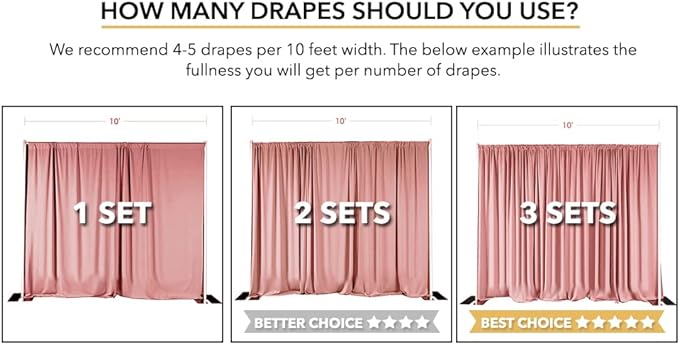 AK Trading CO. 10 feet x 10 feet IFR Polyester Backdrop Drapes Curtains Panels - Image 3