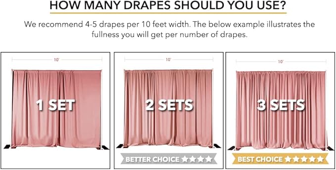 AK TRADING CO. 10 feet x 10 feet Polyester Backdrop Drapes Curtains Panels - Image 3