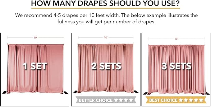 AK TRADING CO. 10 feet x 10 feet Polyester Backdrop Drapes Curtains Panels - Image 3
