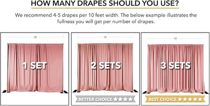 AK TRADING CO. 10 feet x 10 feet Black Polyester Backdrop Drapes Curtains Panels - Image 9