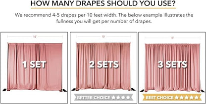 AK TRADING CO. 10 feet x 10 feet Polyester Backdrop Drapes Curtains Panels - Image 3