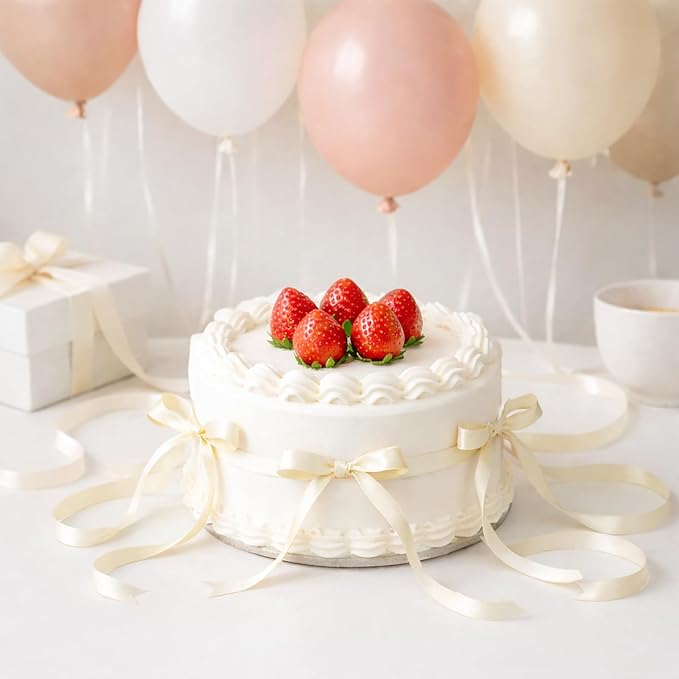 KINGLAKE Ivory Satin Ribbon - Image 5